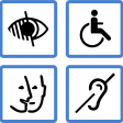 logo handicap contours bleus fond blanc